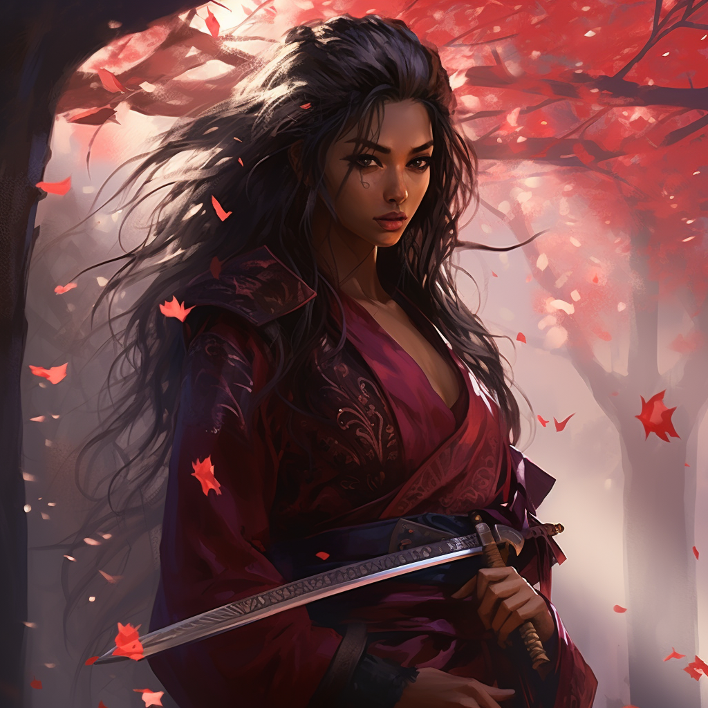 Eladrin Samurai Fighter Holding Katana