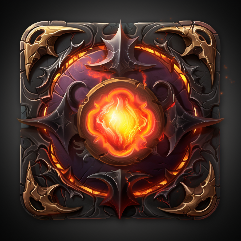 Fantasy game debuff icon with powerful effect