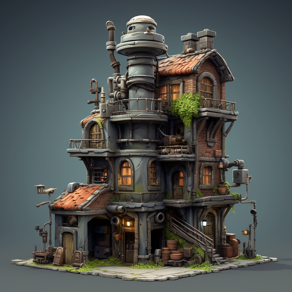 Fantasy industrial building