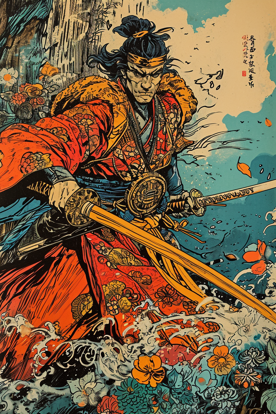 Stunning Fantasy Lithograph of DC Comic's Samurai