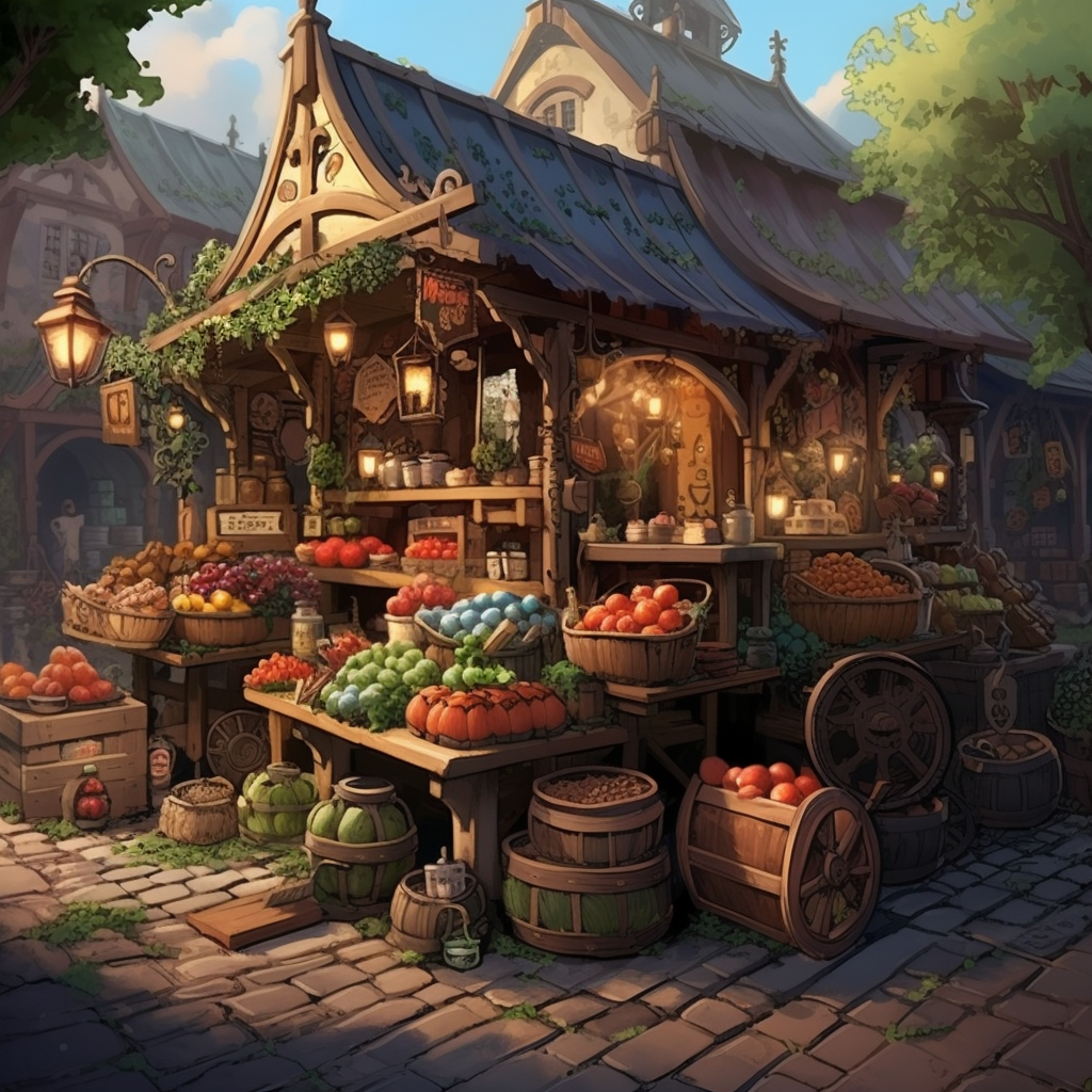 Image of a fantasy market stall