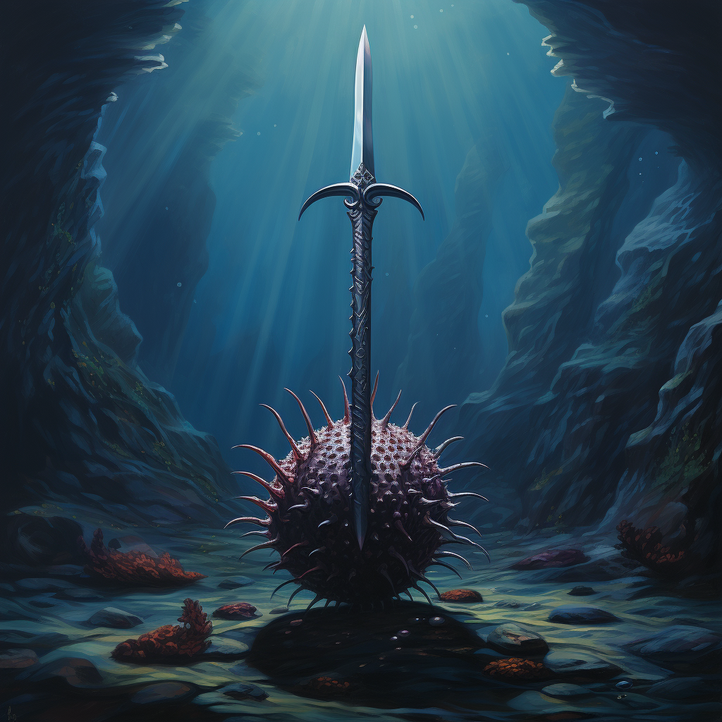 Magical fantasy sea urchin epee