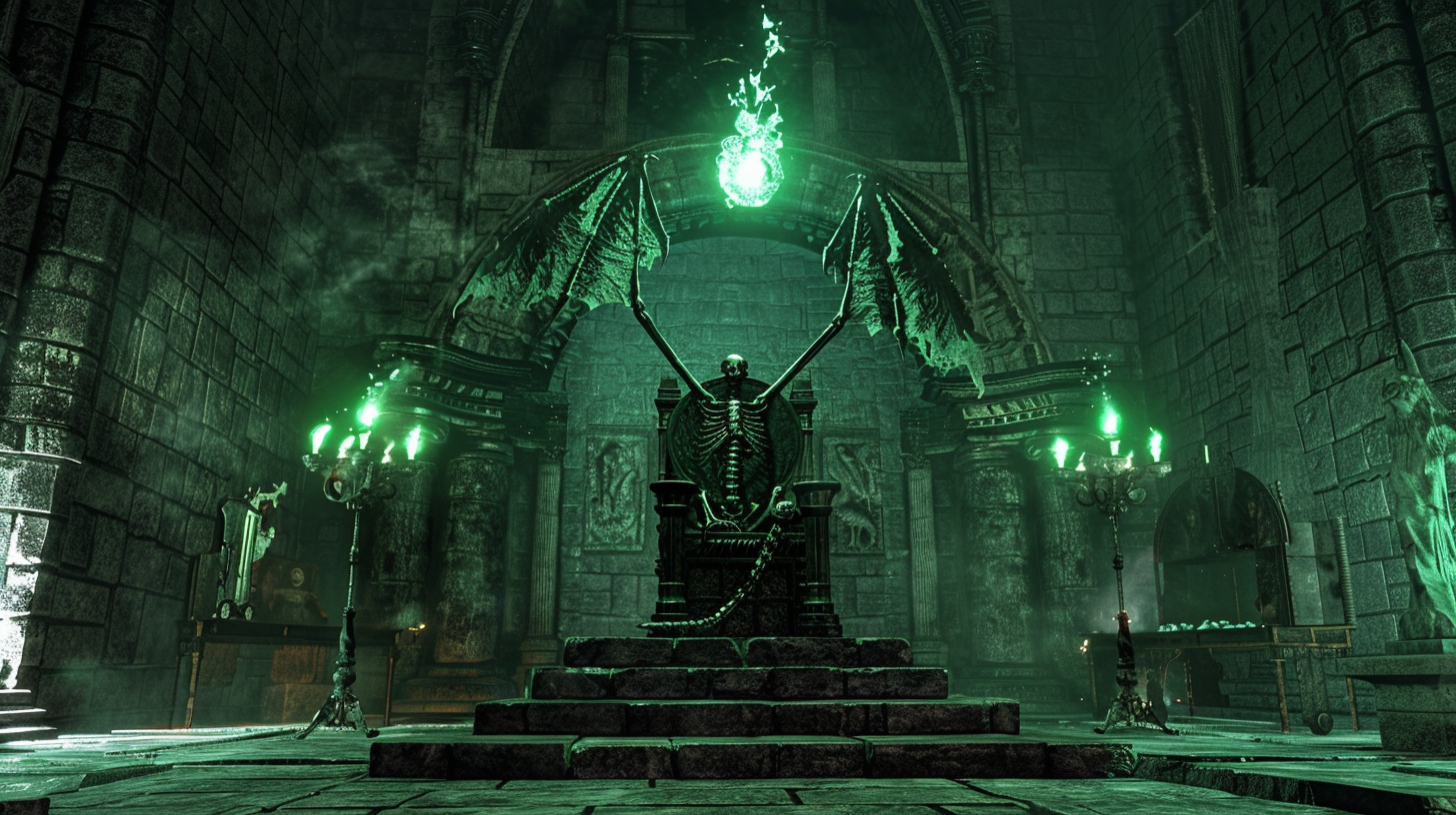 Dark Fantasy Dragon Throne Room