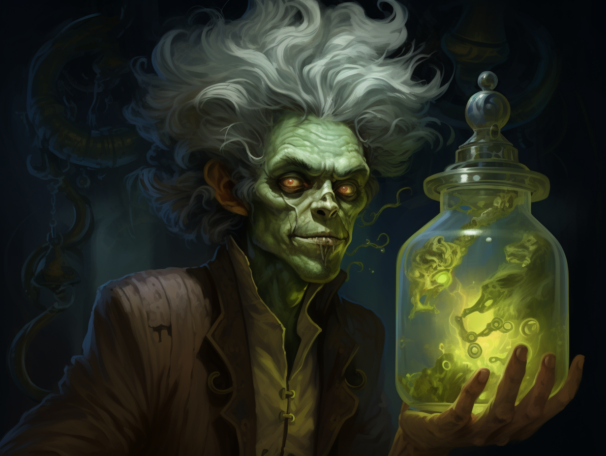 Fantasy Alchemist with Zombie-like Appearance