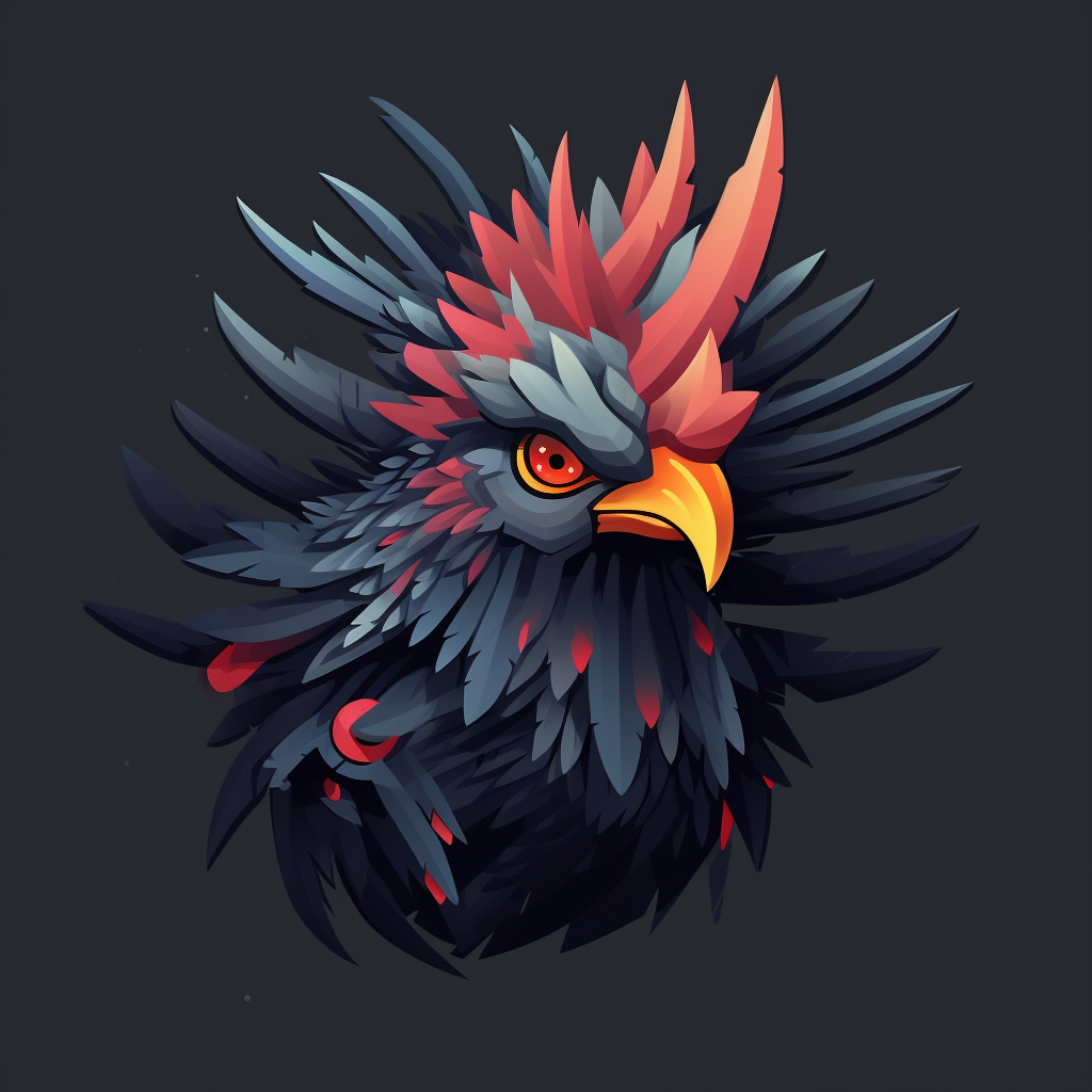 Fantasy bird creature on dark grey background