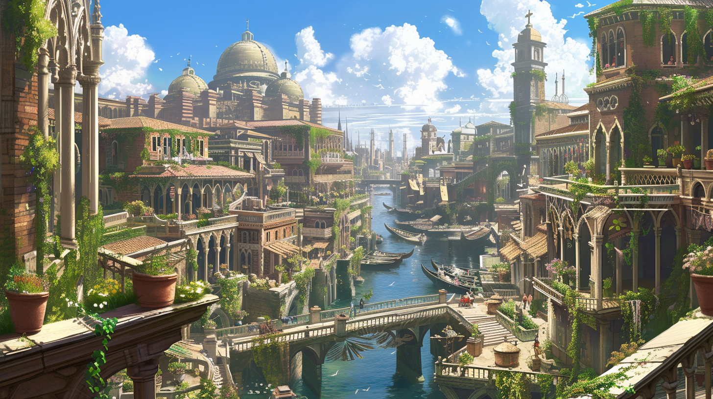 Fantasy City Renaissance Panorama View