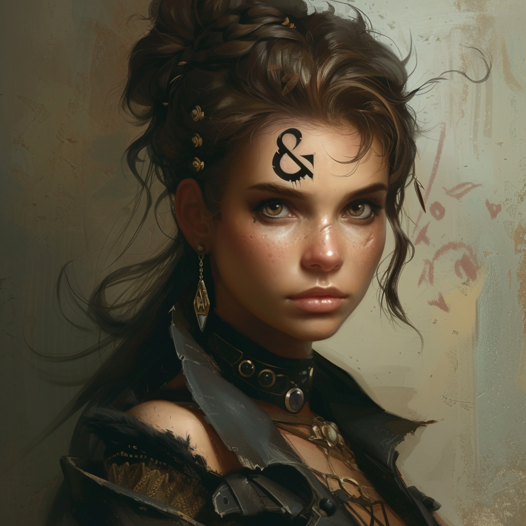 Commoner Woman With Upside Down Ampersand Branded Cheek