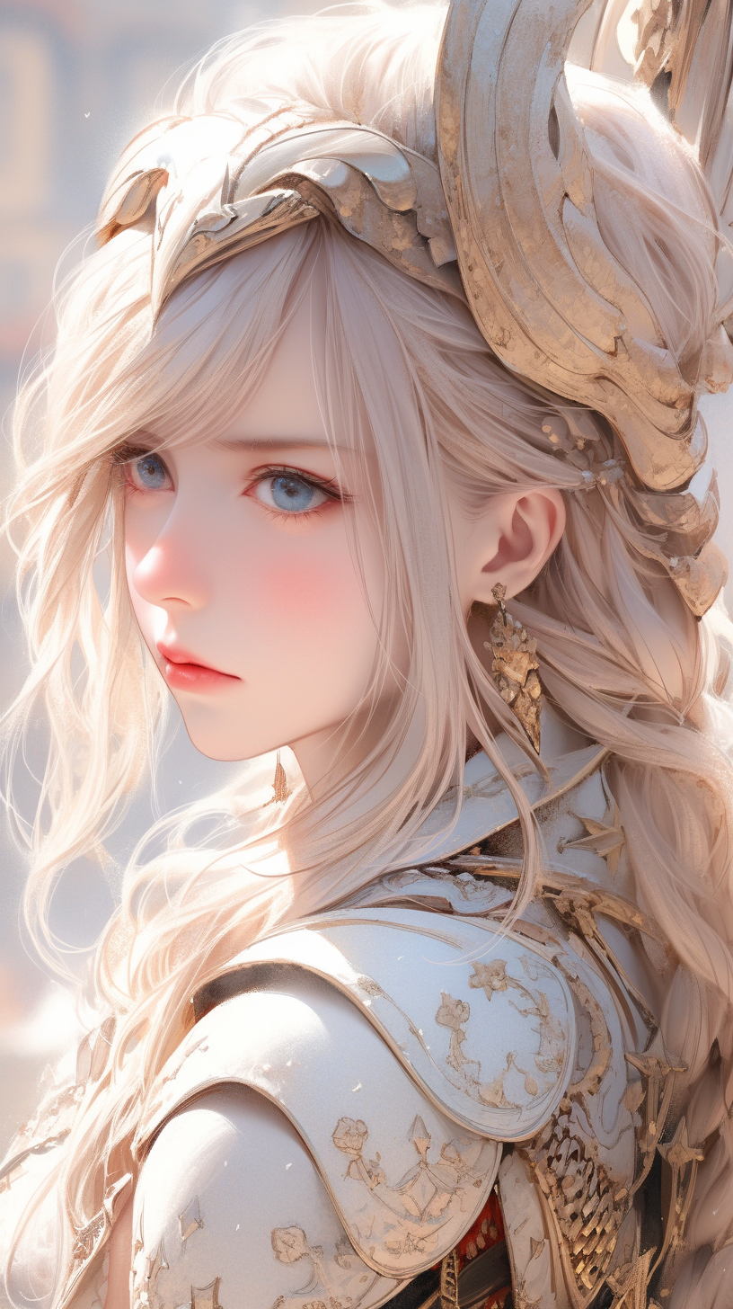 Girl in Fantasy Armor with Exquisite Detail