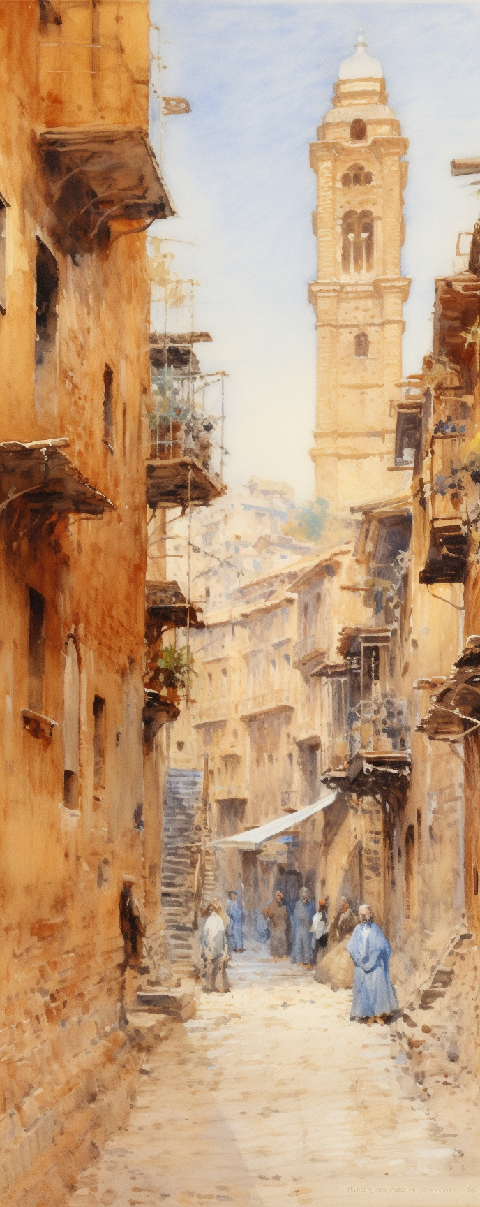 Beautiful fantasy medieval city streets in Sienna