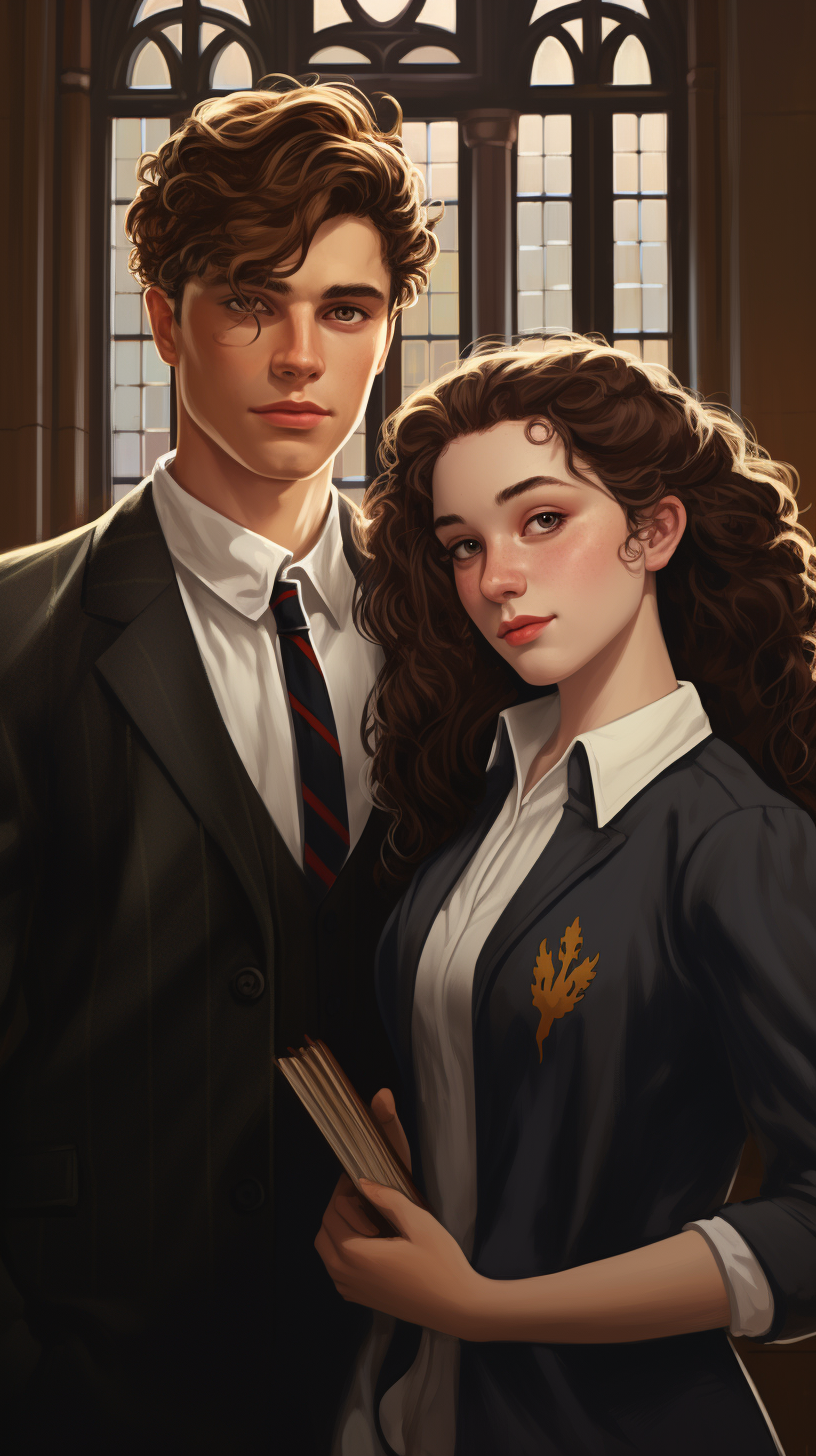 Teen couple at fantasy private school