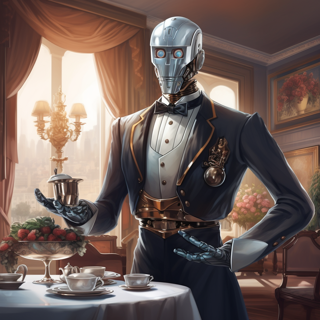 Fantasy Robot Butler Illustration