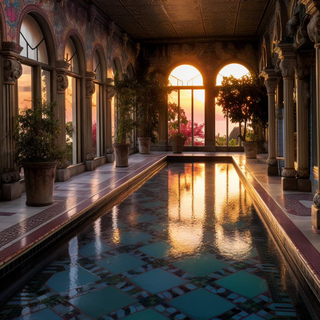 Mesmerizing surreal fantasy beauty at hearth castle