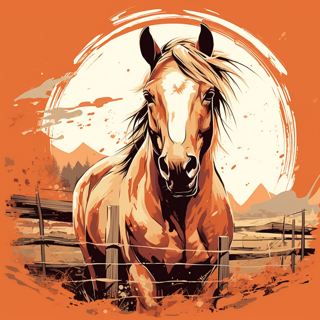 Stylish farm horse tshirt design