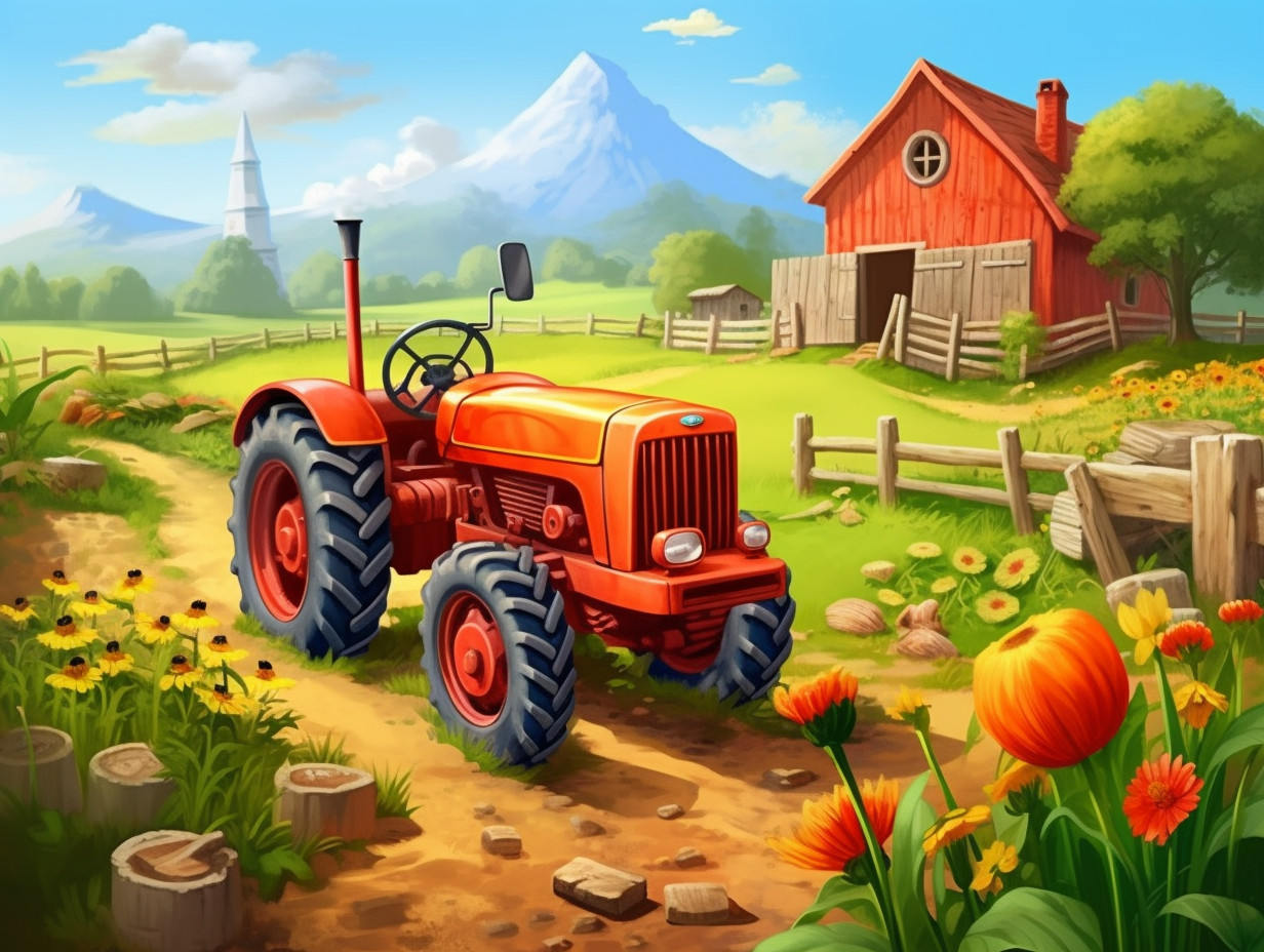 Farm Scene Illustration for Children's App