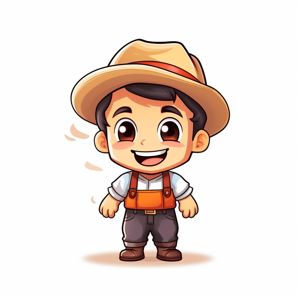 Happy smiling cute farmer logo