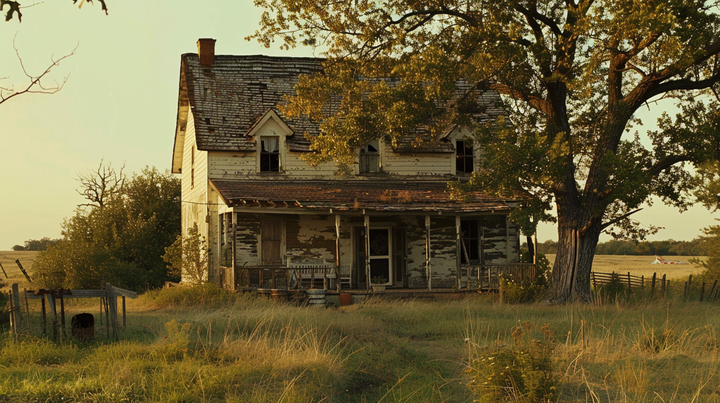 Farmhouse with Covered Porch in Oklahoma