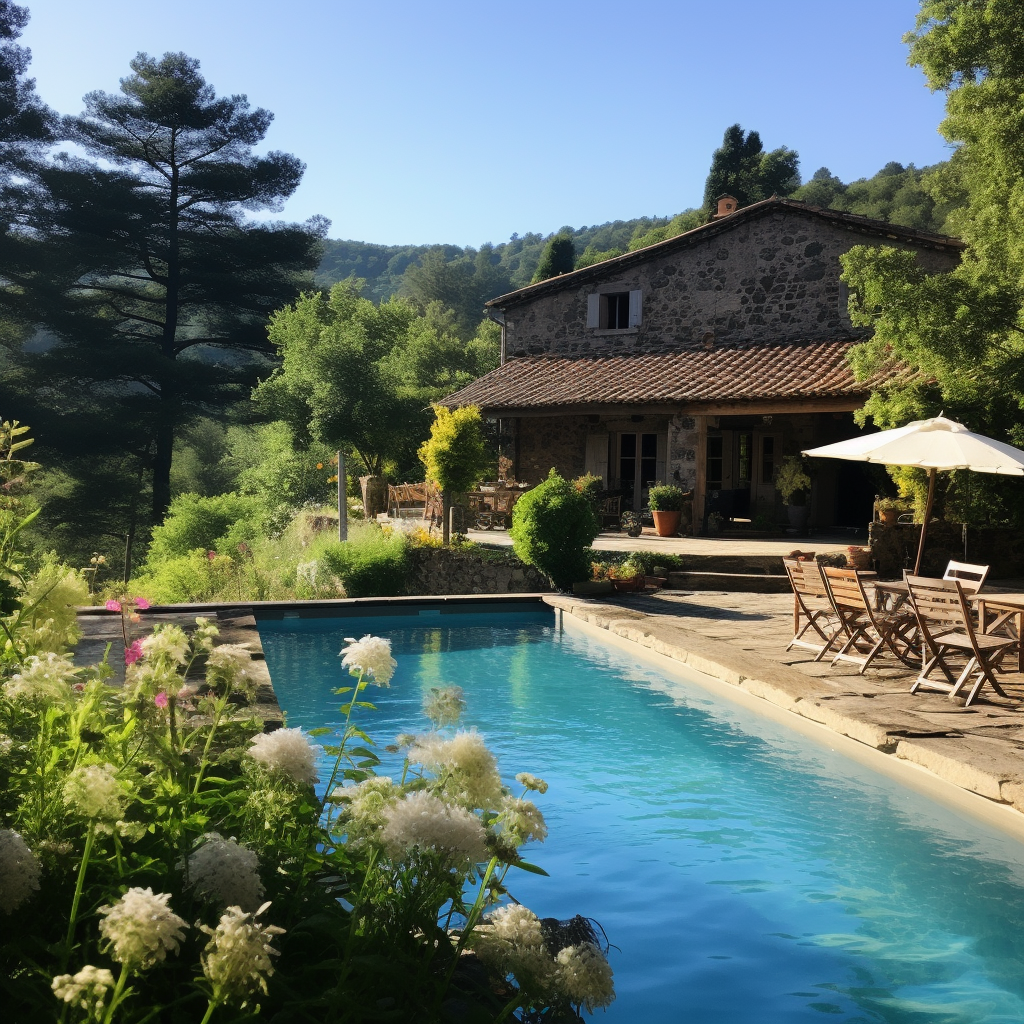 19th Century Provençal Farmhouse with Pool and People