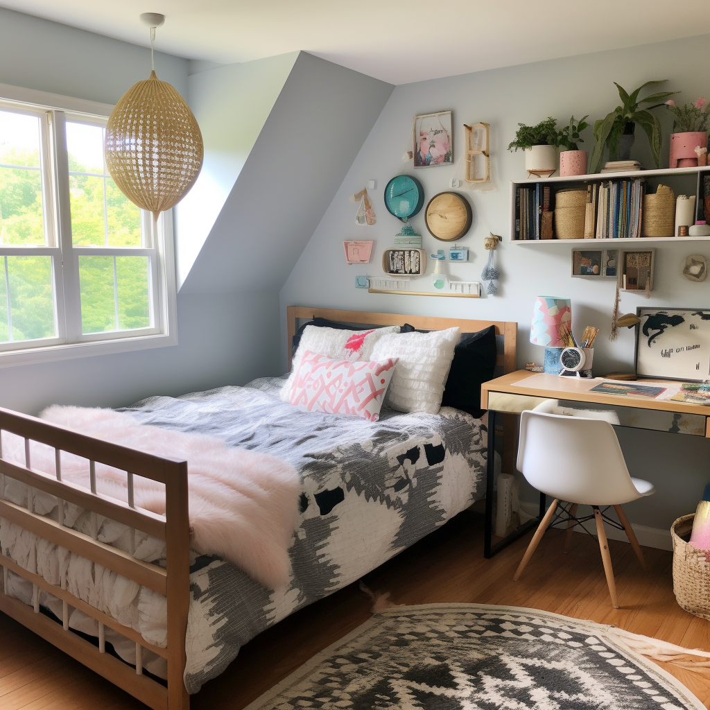 Teenage girl's modern farmhouse crafts room