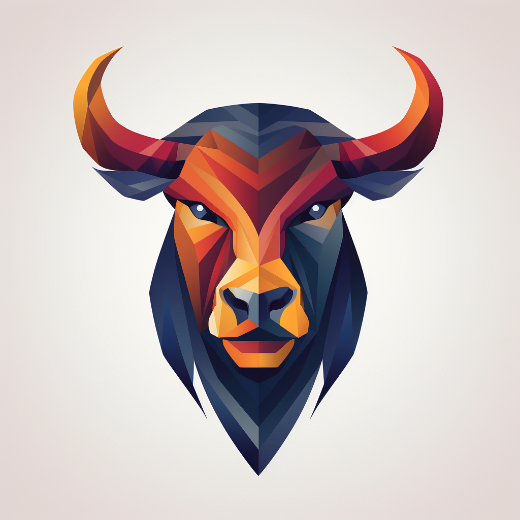 Simple and Flat Fashion Bull Logo