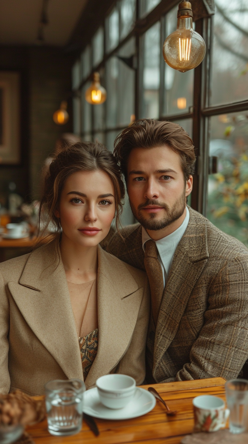 Stylish Fashion Couple in Dining Room