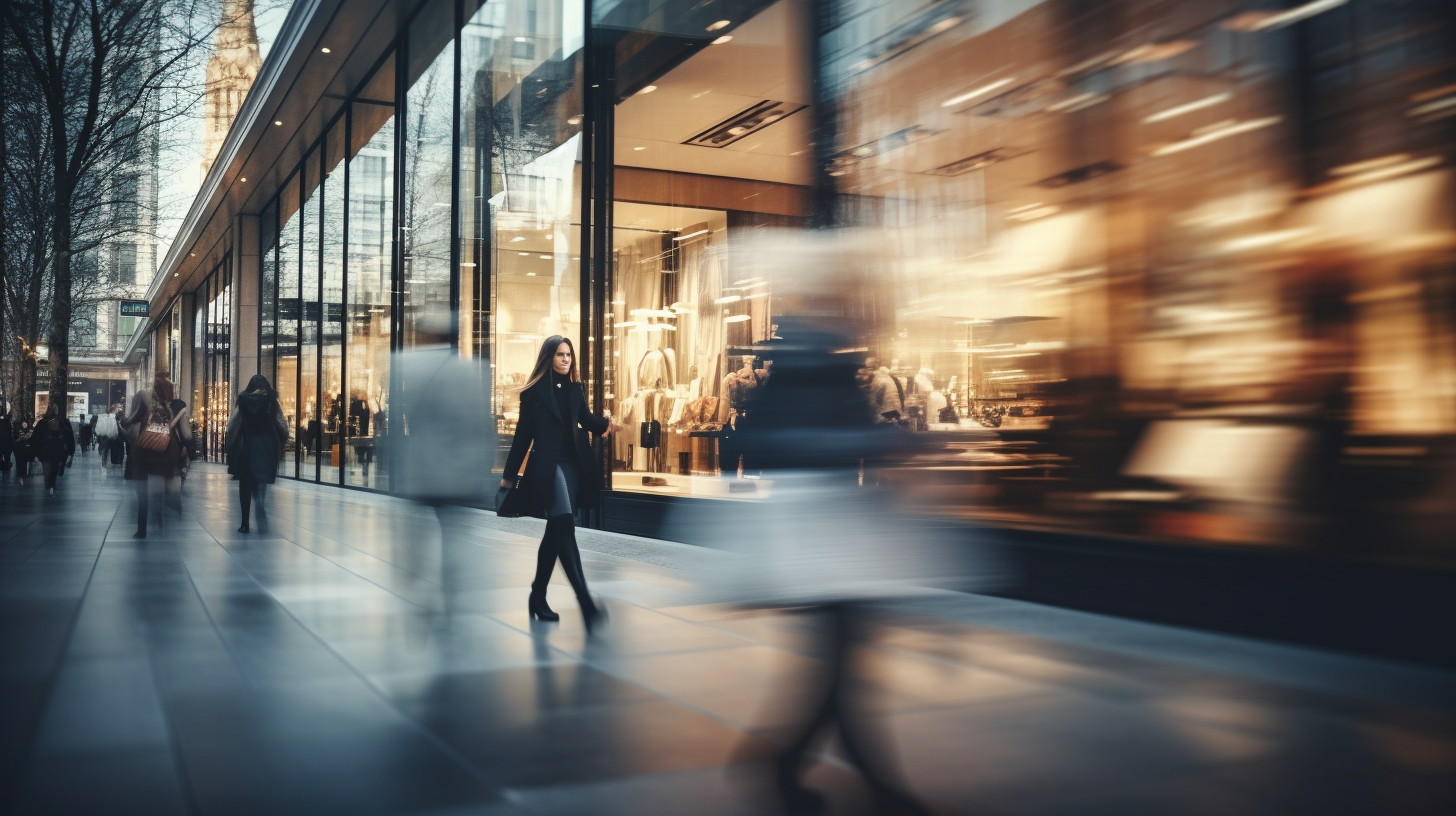 Blurred background of a fashion luxury store