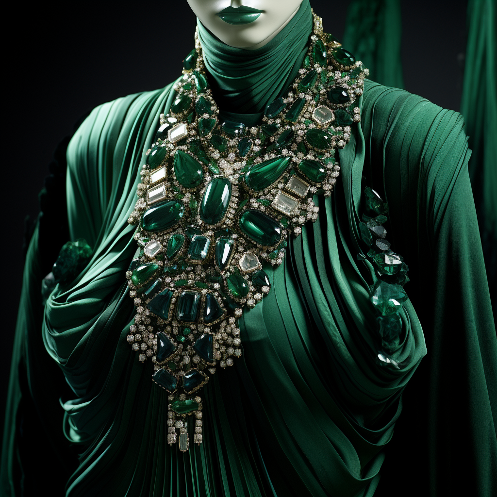 Stylish fashion with malachite crystals