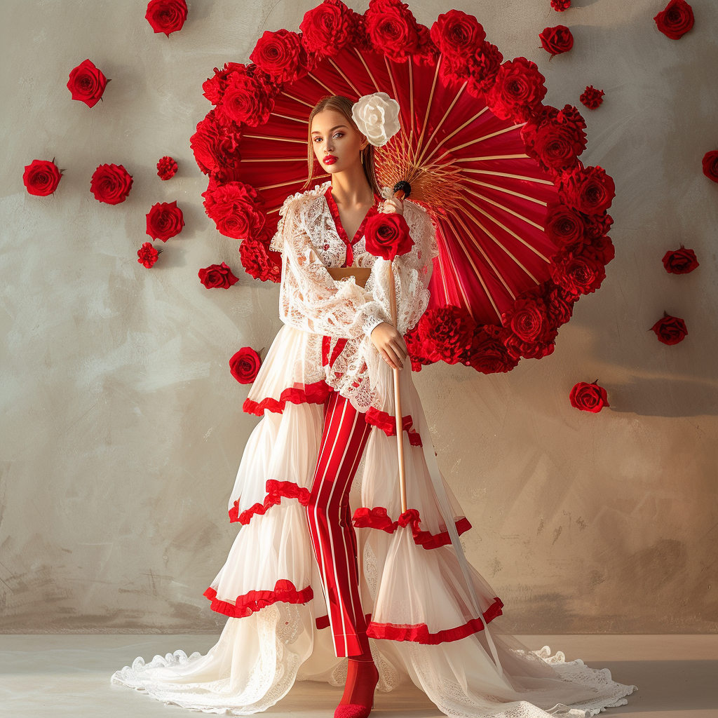 Fashion model in Valentine's Day outfit