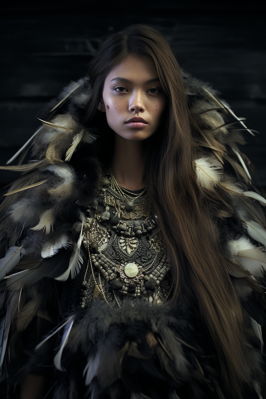 Fashion with Natural Materials, Feathers, Bone Beads