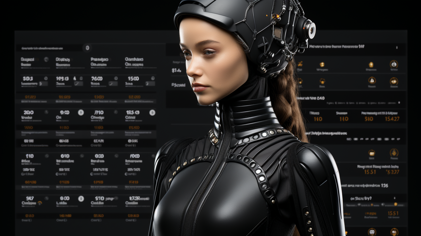 Futuristic mannequin showcasing black style clothing