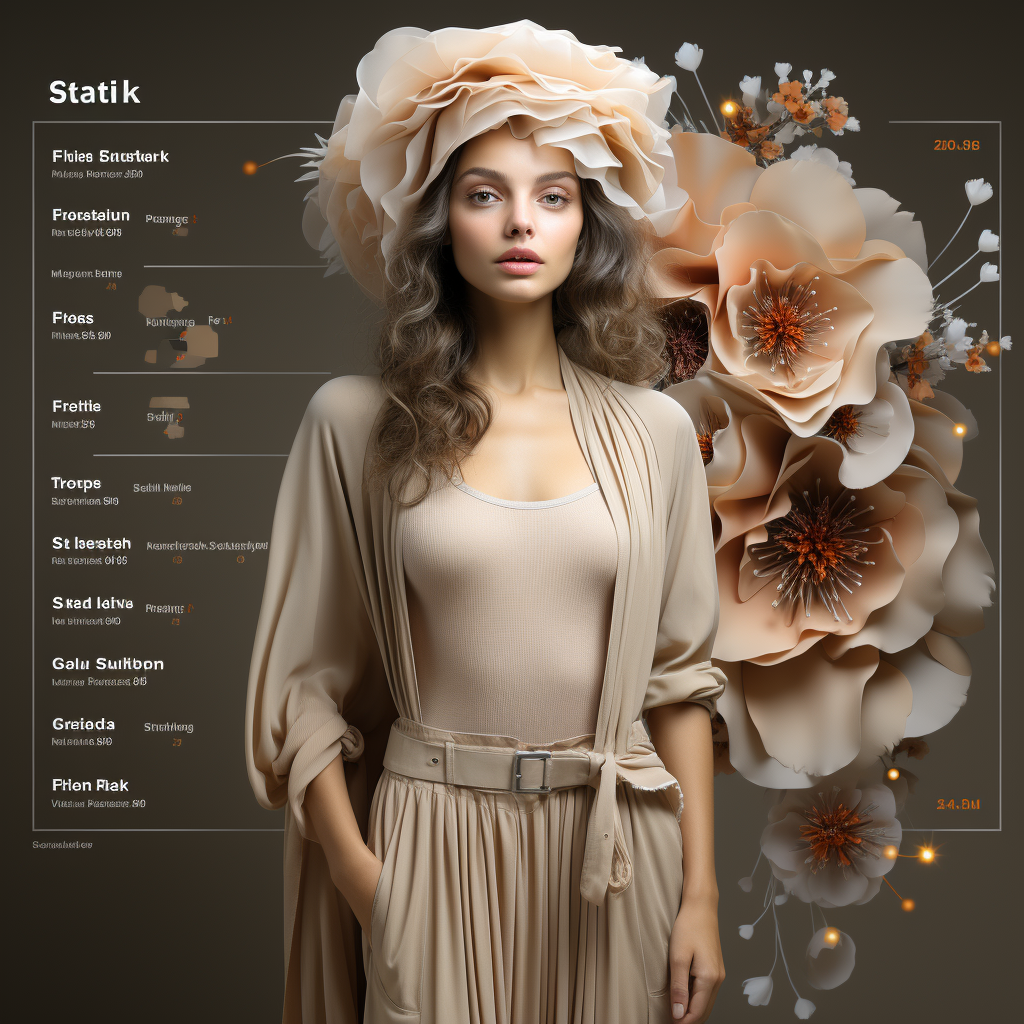 Fashion app UI with abstract background