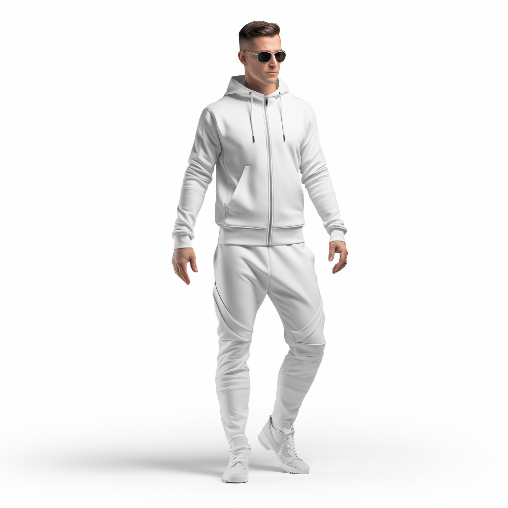 Fashionable man in plain jogging suit