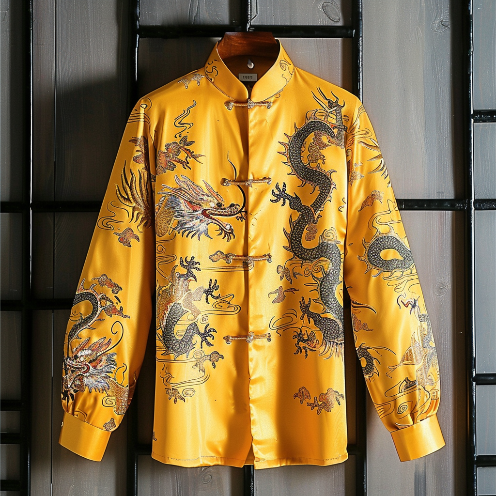 Chinese dragon pattern fashion yellow number