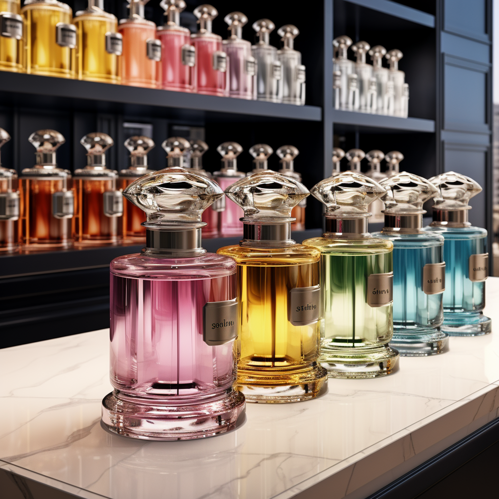 Stylish modern perfume store interior