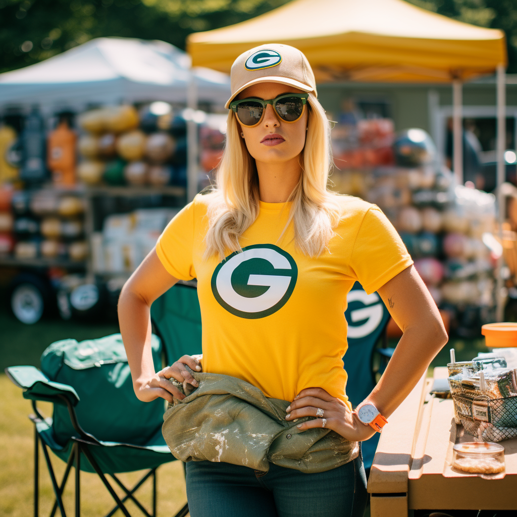 Fashionable Packers Fan at Yard Sale