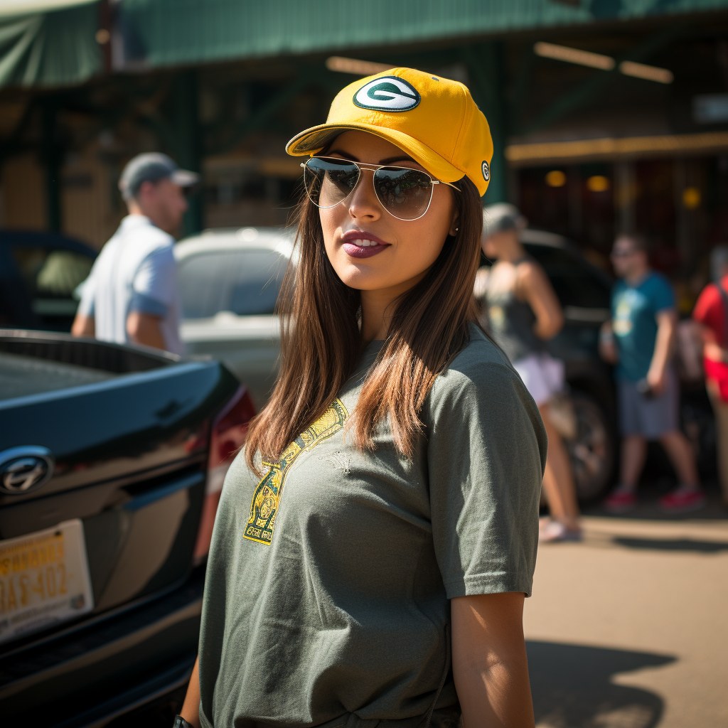 Fashionable Packers Fan at Yard Sale