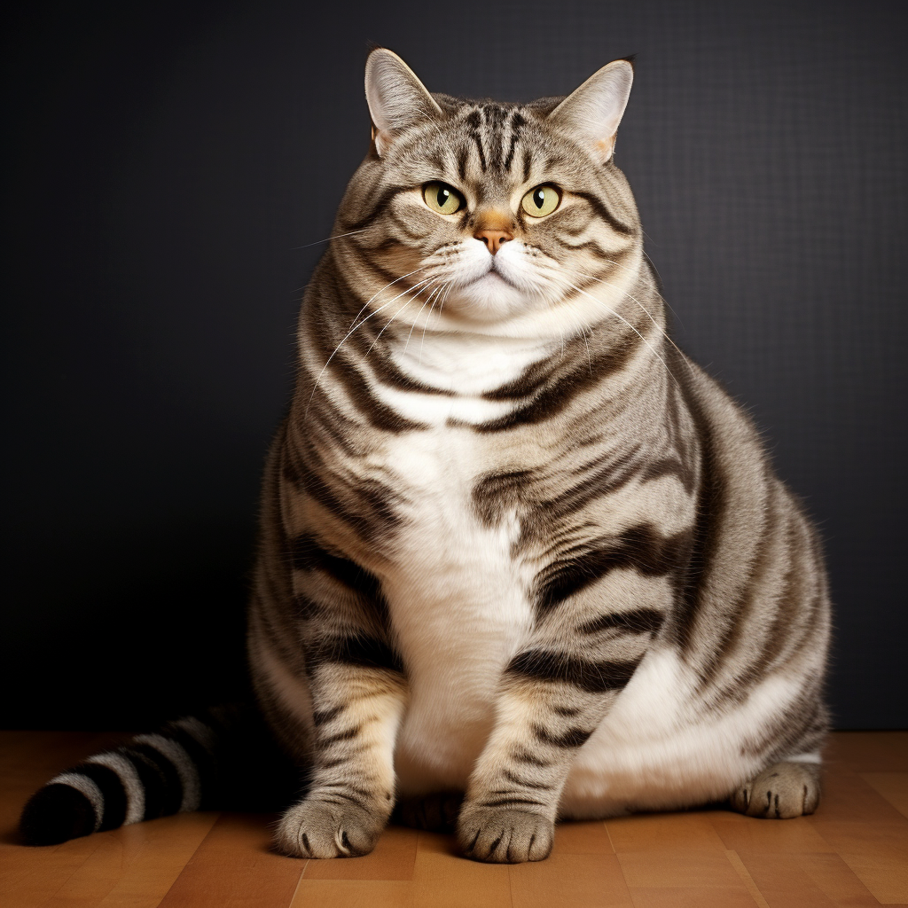 Cute American Shorthair Fat Cat