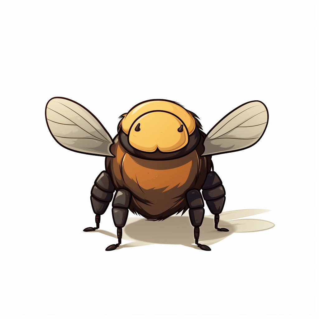 Cute Fat Flying Insect Cartoon