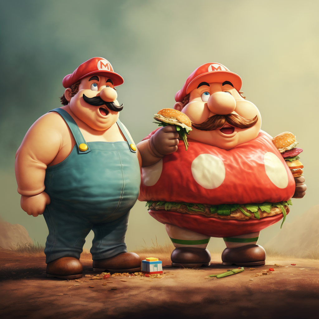 Depicting a Chubby Mario Bros Character