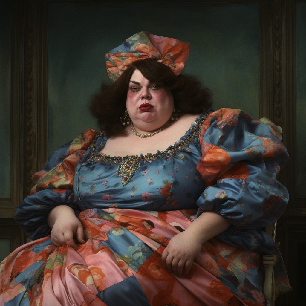 Fashionable fat transvestite embracing diversity