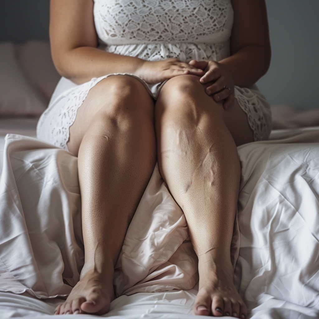 Woman with spider veins on legs