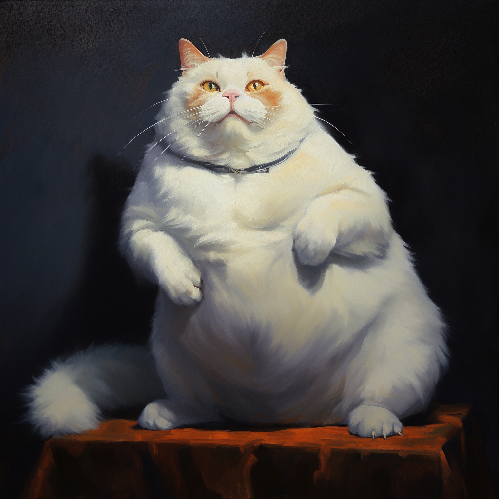 Portrait of the Fat Cat in Oil