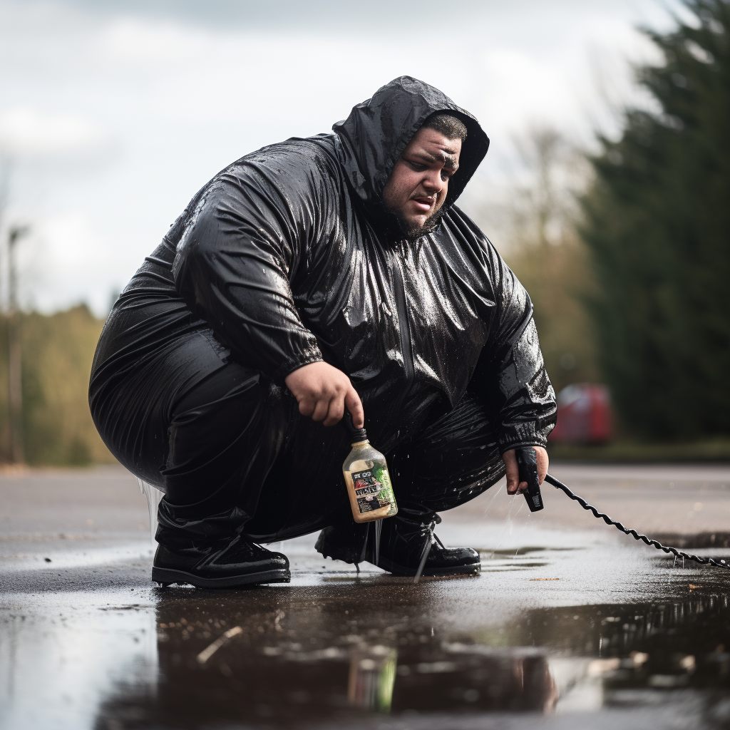 Obese UK Drill Artist with Spray Can