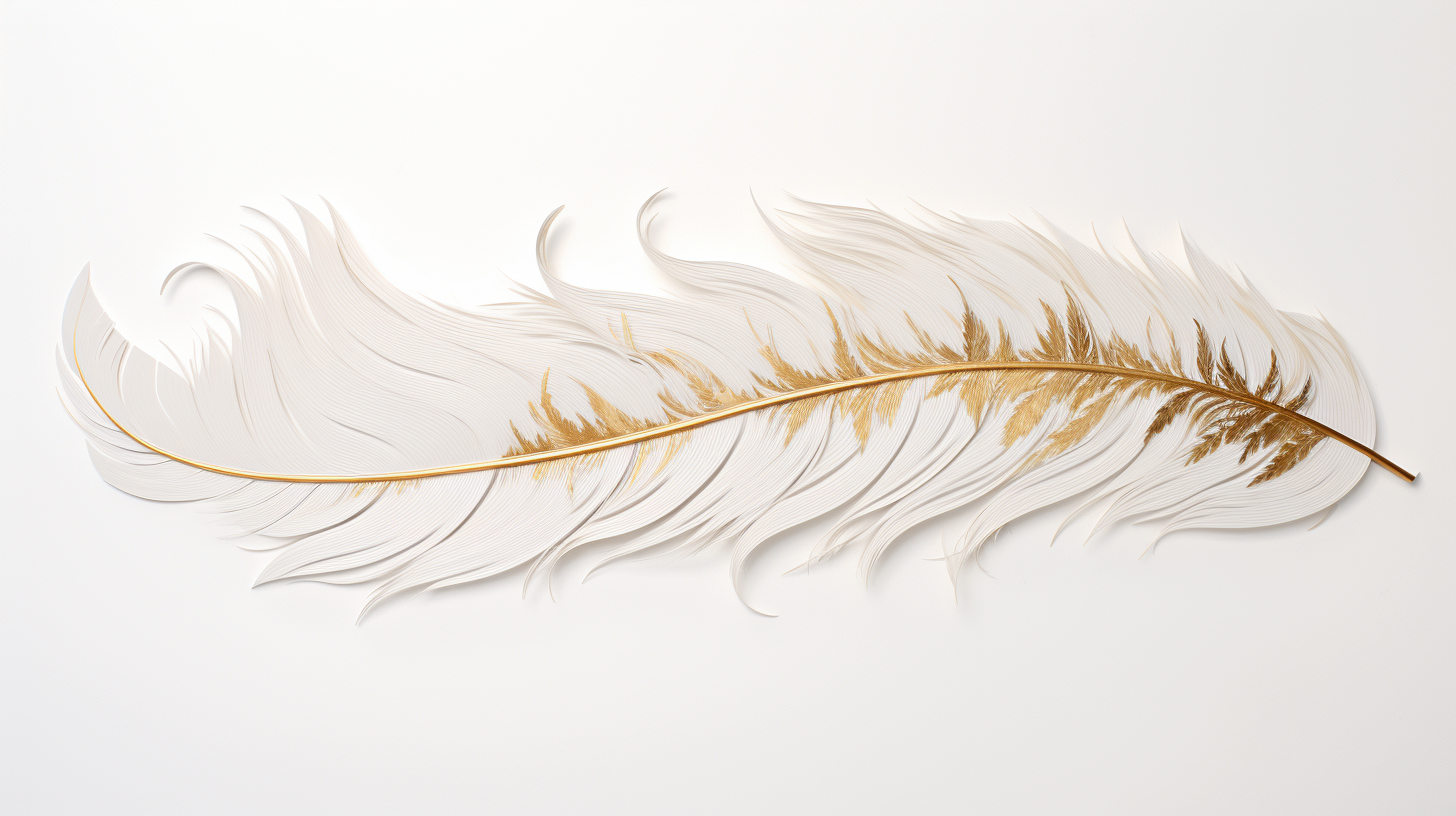 Feathered gold and white image