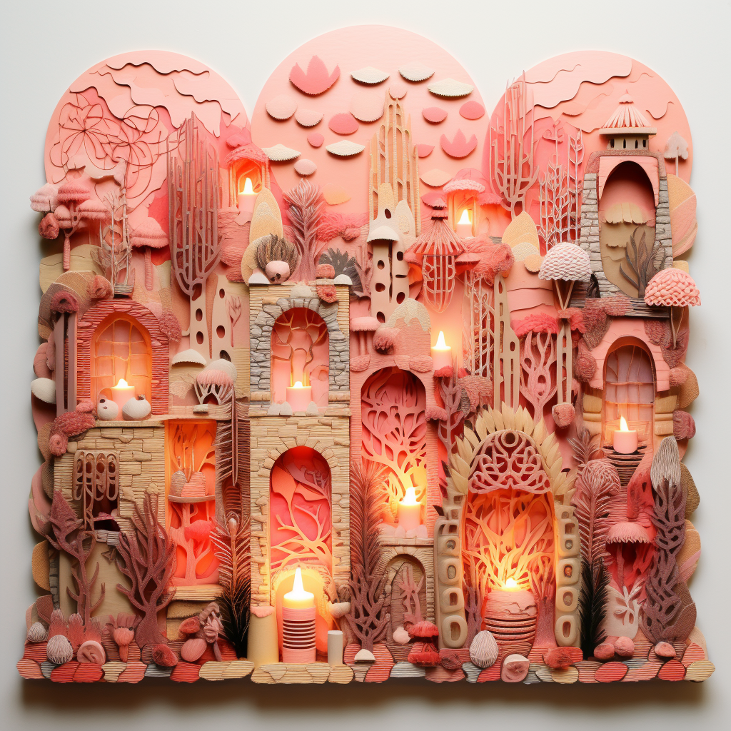 Artistic architecture design with felt pieces