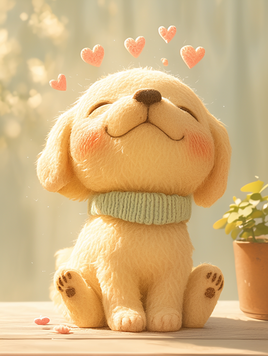 Golden Retriever Doll Flowers