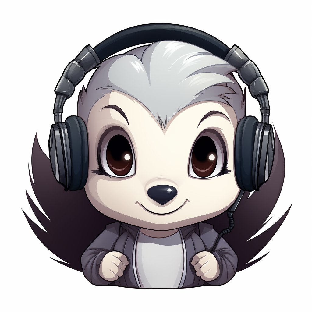 Female Badger with Headset Manga Avatar