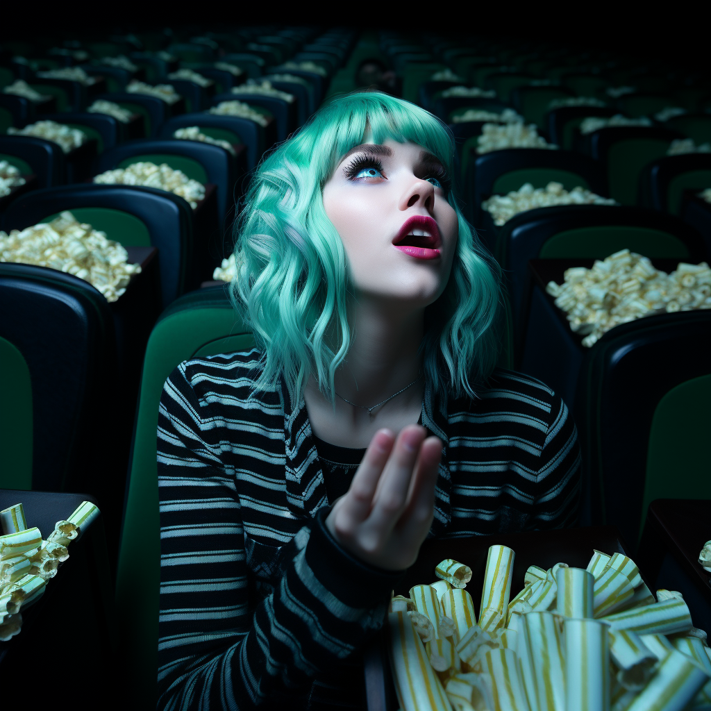 Female Byleth enjoying popcorn in theater