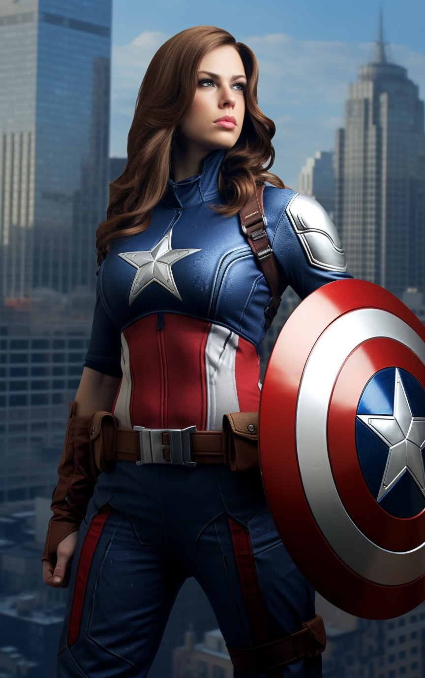 Female Captain America preserving American spirit