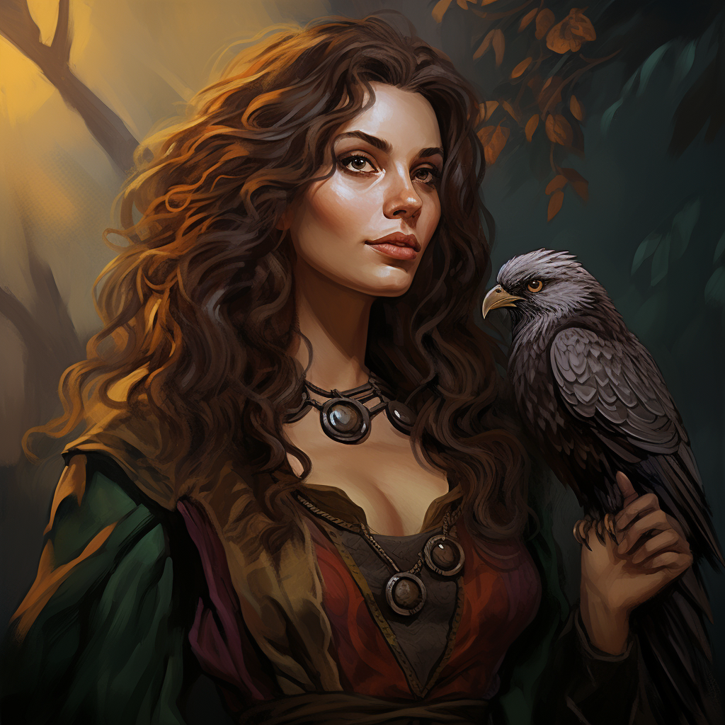 Female Druid portrait from Dungeons & Dragons