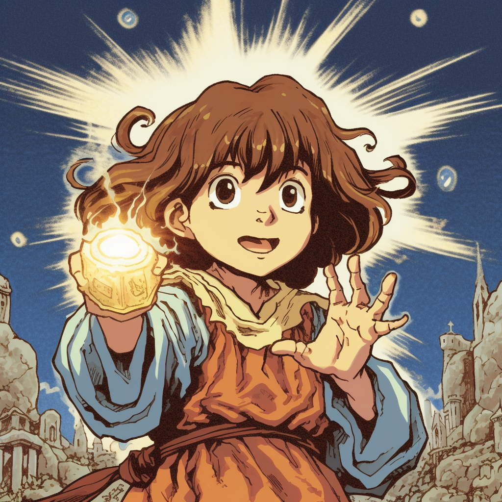 Illustration of a female dwarf cleric casting a holy spell